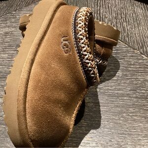 UGG Chestnut Suede Braided-Trim Slip-On Clog